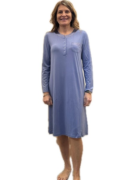 Bisbigli Camicia da notte in viscosa elasticizzata con profilo in raso art. 102105